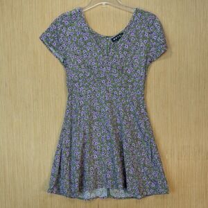 Motel Rocks Dress Womens Small Green Floral Mini V Neck Feminine Dainty Sundress